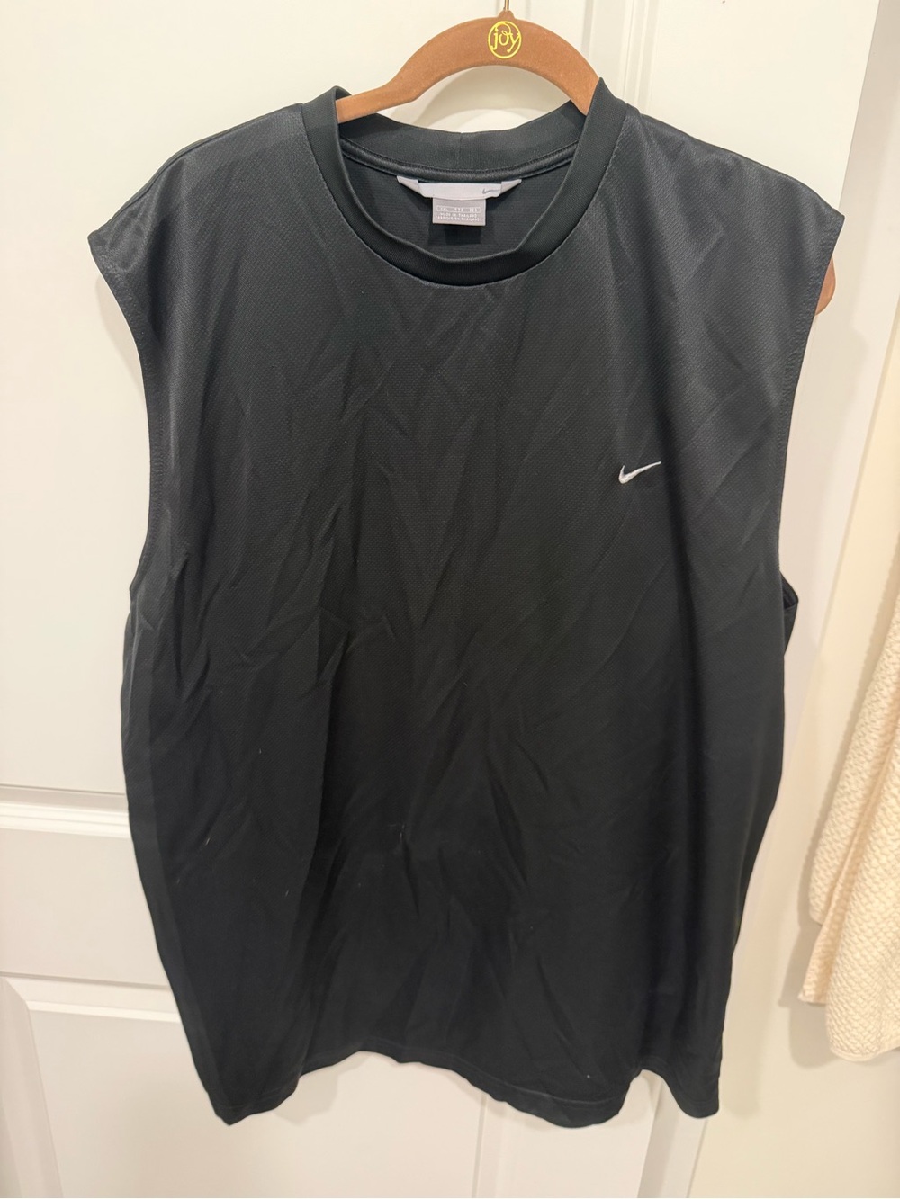 Nike Black Muscle Tank with White Swoosh